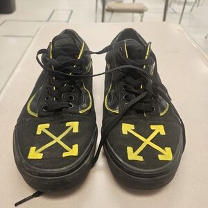 Vans Black and Yellow Arrow Sneakers